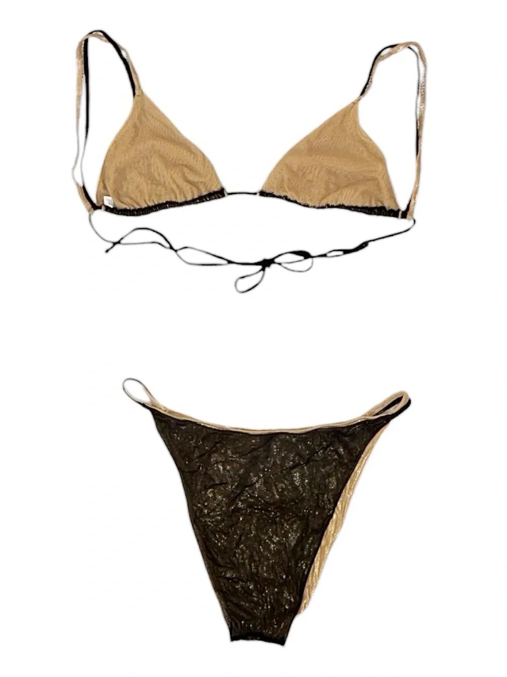 Rare Osree Lam Double Bikini And Sarong Set In Black - Gold — image 6 of 8